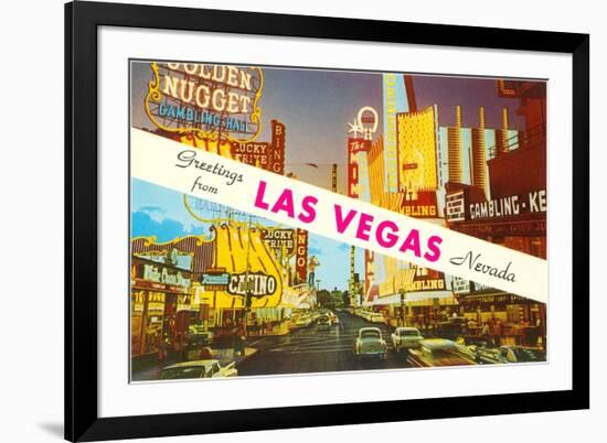 Greetings from Las Vegas, Nevada-null-Framed Premium Giclee Print