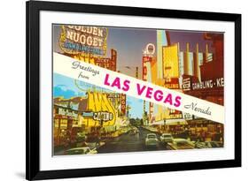 Greetings from Las Vegas, Nevada-null-Framed Premium Giclee Print