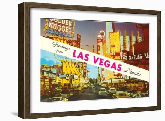 Greetings from Las Vegas, Nevada-null-Framed Art Print