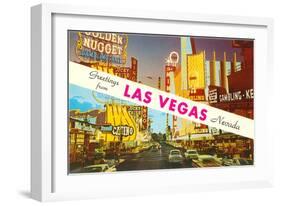 Greetings from Las Vegas, Nevada-null-Framed Art Print