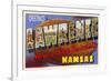 Greetings from Lawrence, Kansas-null-Framed Premium Giclee Print