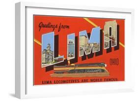 Greetings from Lima, Ohio-null-Framed Art Print