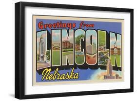 Greetings from Lincoln, Nebraska-null-Framed Art Print