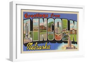 Greetings from Lincoln, Nebraska-null-Framed Art Print