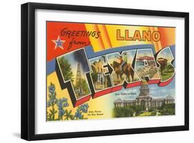 Greetings from Llano,Texas-null-Framed Art Print