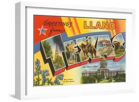 Greetings from Llano,Texas-null-Framed Art Print