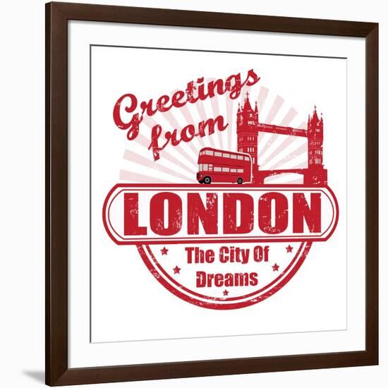 Greetings From London Stamp-radubalint-Framed Art Print