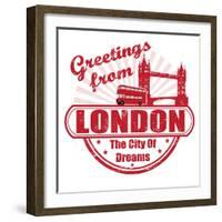 Greetings From London Stamp-radubalint-Framed Art Print