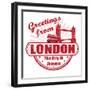 Greetings From London Stamp-radubalint-Framed Art Print