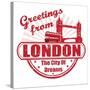 Greetings From London Stamp-radubalint-Stretched Canvas