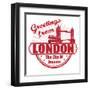 Greetings From London Stamp-radubalint-Framed Art Print