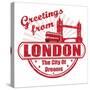 Greetings From London Stamp-radubalint-Stretched Canvas