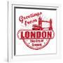 Greetings From London Stamp-radubalint-Framed Art Print