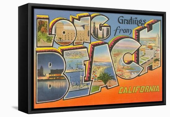 Greetings from Long Beach, California-null-Framed Stretched Canvas