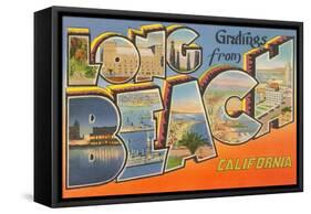 Greetings from Long Beach, California-null-Framed Stretched Canvas