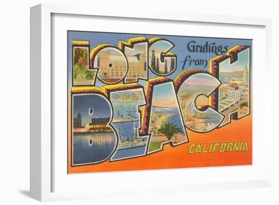 Greetings from Long Beach, California-null-Framed Art Print