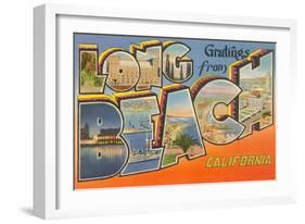 Greetings from Long Beach, California-null-Framed Art Print