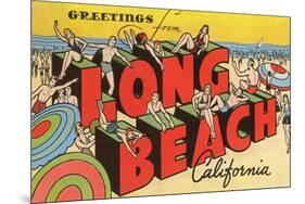 Greetings from Long Beach, California-null-Mounted Premium Giclee Print