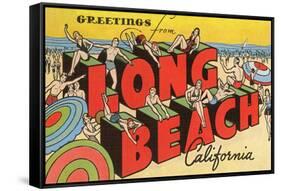 Greetings from Long Beach, California-null-Framed Stretched Canvas