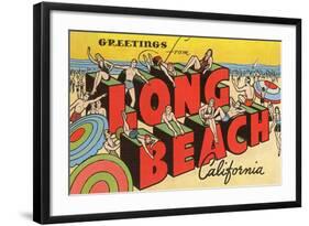 Greetings from Long Beach, California-null-Framed Art Print