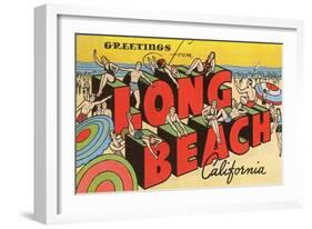 Greetings from Long Beach, California-null-Framed Art Print