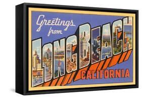 Greetings from Long Beach, Long Beach, California-null-Framed Stretched Canvas