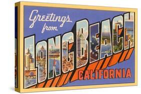 Greetings from Long Beach, Long Beach, California-null-Stretched Canvas