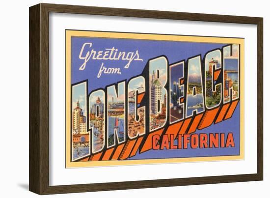 Greetings from Long Beach, Long Beach, California-null-Framed Art Print