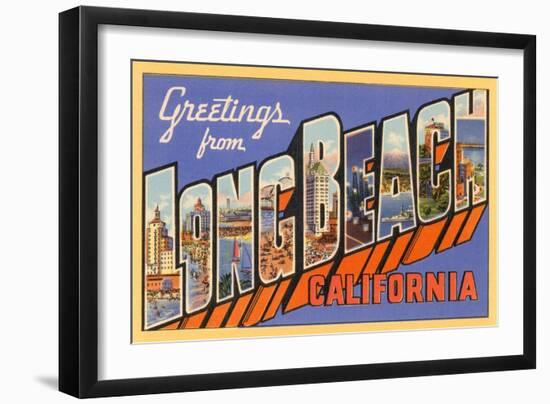 Greetings from Long Beach, Long Beach, California-null-Framed Art Print