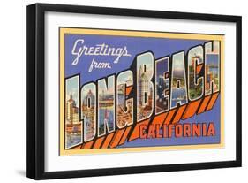 Greetings from Long Beach, Long Beach, California-null-Framed Art Print