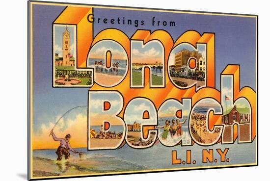Greetings from Long Beach Long Island, New York-null-Mounted Art Print