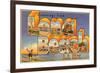 Greetings from Long Beach Long Island, New York-null-Framed Premium Giclee Print