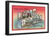 Greetings from Long Beach, Long Island, New York-null-Framed Art Print