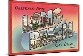 Greetings from Long Beach, Long Island, New York-null-Mounted Art Print