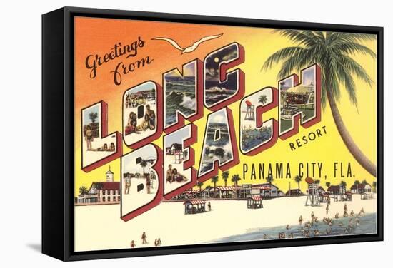 Greetings from Long Beach Resort, Panama City, Florida-null-Framed Stretched Canvas