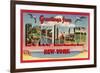 Greetings from Long Island, New York-null-Framed Art Print