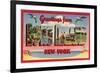 Greetings from Long Island, New York-null-Framed Art Print