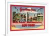 Greetings from Long Island, New York-null-Framed Premium Giclee Print