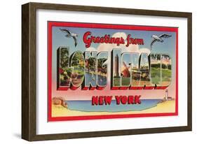 Greetings from Long Island, New York-null-Framed Art Print