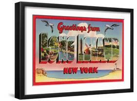 Greetings from Long Island, New York-null-Framed Art Print