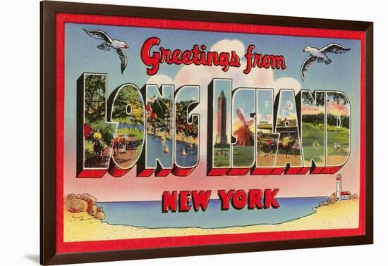 Greetings from Long Island, New York-null-Framed Art Print