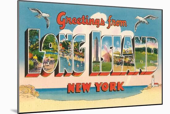 Greetings from Long Island, New York-null-Mounted Art Print