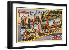 Greetings from Long Island, New York-null-Framed Art Print