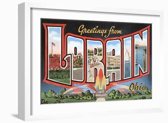 Greetings from Lorain, Ohio-null-Framed Art Print