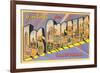 Greetings from Los Angeles, California-null-Framed Premium Giclee Print