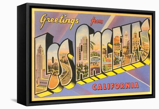 Greetings from Los Angeles, California-null-Framed Stretched Canvas