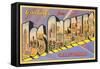 Greetings from Los Angeles, California-null-Framed Stretched Canvas