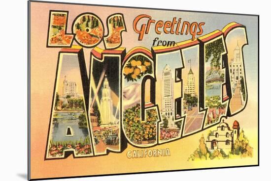 Greetings from Los Angeles, California-null-Mounted Art Print