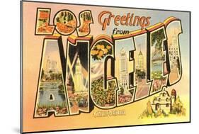 Greetings from Los Angeles, California-null-Mounted Art Print