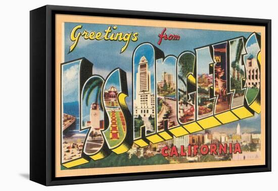 Greetings from Los Angeles, California-null-Framed Stretched Canvas